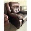 Image 2 : Rawhide Brown Leather overstuffed electric recliner