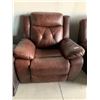 Image 1 : Rawhide Brown Leather overstuffed electric recliner