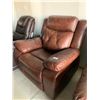 Image 2 : Rawhide Brown Leather overstuffed electric recliner