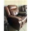 Image 3 : Rawhide Brown Leather overstuffed electric recliner