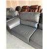 Image 2 : Grey Stitched Leather Double Seat Chrome leg executive Style Sofa