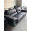 Image 3 : Grey Stitched Leather Double Seat Chrome leg executive Style Sofa