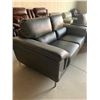 Image 3 : Grey curved Arm Leather Contemporary double seat Loveseat