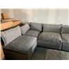 Image 4 : Oversize modular 6 piece grey sectional sofa suite -NEW IN BOX