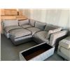 Image 6 : Oversize modular 6 piece grey sectional sofa suite -NEW DISPLAY