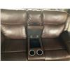 Image 3 : Brown Leather double Seat Reclining Theater Chair Set