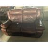 Image 1 : Rawhide Brown Leather Double Seat electric Power Reclining Loveseat