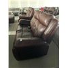 Image 2 : Rawhide Brown Leather Double Seat electric Power Reclining Loveseat