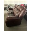Image 2 : Rawhide Brown Leather Double Seat electric Power Reclining Sofa