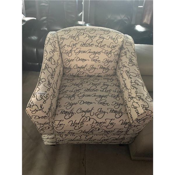 Peacefull Sayings Upholstered Occasional Chair