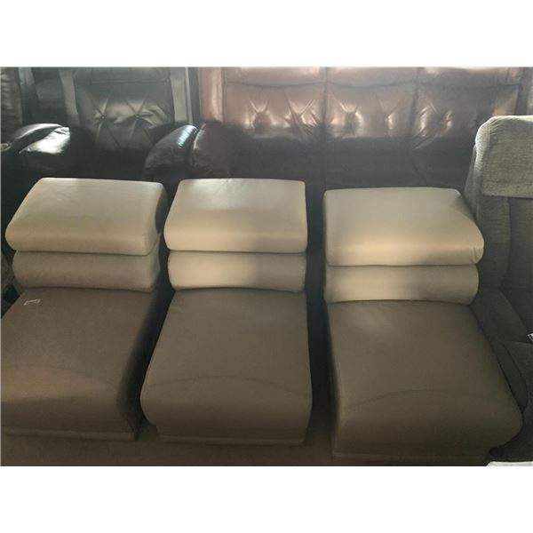 Cream Leather Modular 3 Pce Seating System