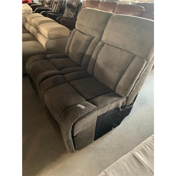 Grey Upholstered Double Seat Loveseat no ends