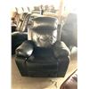 Image 1 : Black Stitched Leather Swivel Reclining rocker Chair