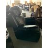 Image 2 : Black Stitched Leather Swivel Reclining rocker Chair