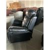Image 4 : Black Stitched Leather Swivel Reclining rocker Chair