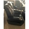 Image 4 : Black Leather Power Reclining Theater Seat