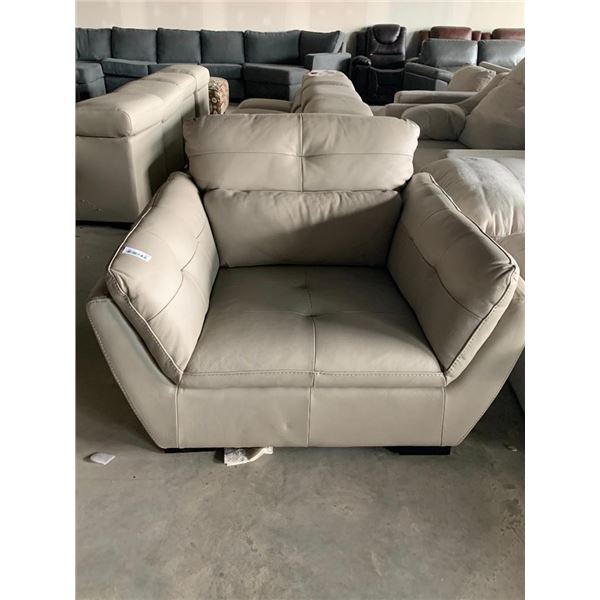 Cream Swoop Style Contemporary Leather Living room Chair