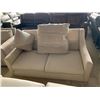 Image 4 : Cream contemporary 2 seat Loveseat upholstered
