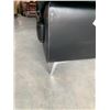 Image 3 : Black Leather Sleek Style 3 seat Sofa with chrome legs