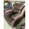 Image 2 : Brown Stitched Leather Power recliner chair