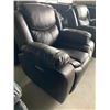 Image 3 : Brown Stitched Leather Power recliner chair