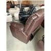 Image 5 : Brown Stitched Leather Power recliner chair