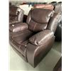 Image 2 : Brown Stitched Leather Power recliner chair