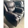 Image 3 : Brown Stitched Leather Power recliner chair