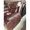 Image 5 : Brown Stitched Leather overstuffed recliner chair