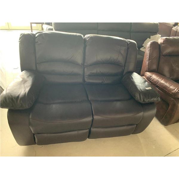 Chocolate Brown double seat power reclining loveseat