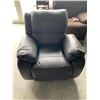 Image 1 : Grey Overstuffed Leather Reclining Chair
