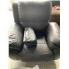 Image 2 : Grey Overstuffed Leather Reclining Chair