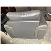 Image 3 : Grey Sleek Styled Leather occasional Chair with chrome legs