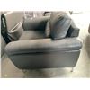 Image 4 : Grey Sleek Styled Leather occasional Chair with chrome legs