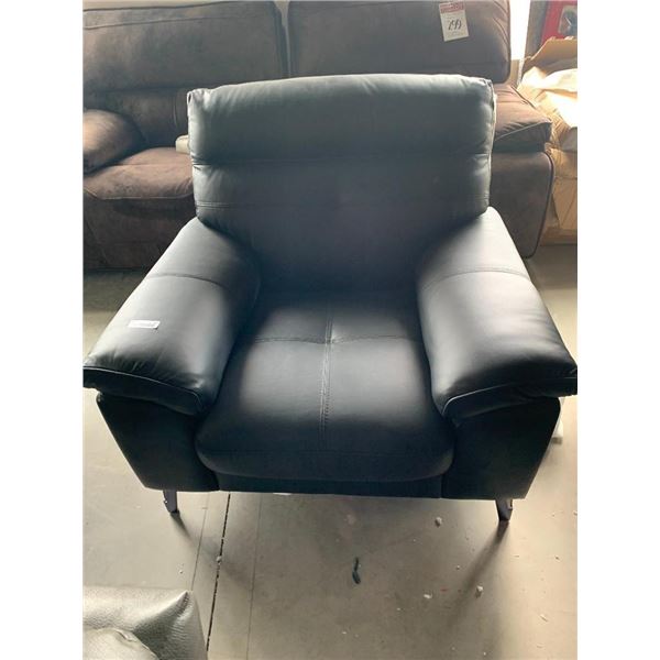 Black Stitched Leather Living room Chair