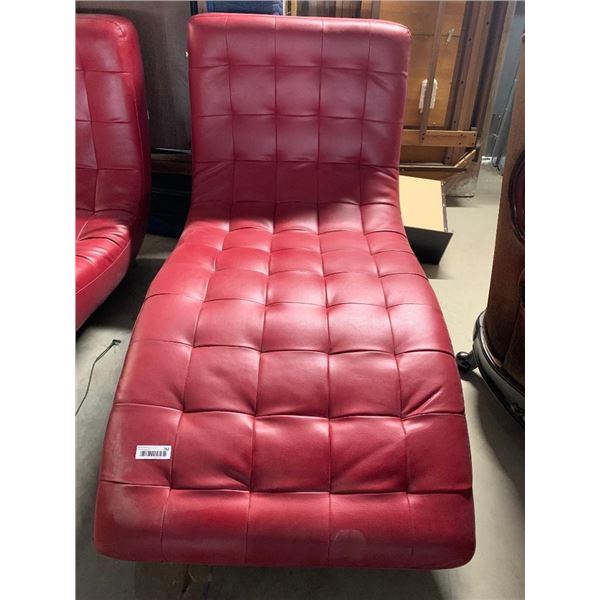 Red Leather Style chaise Loungers