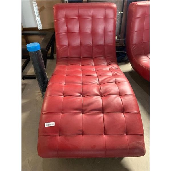 Red Leather Style chaise Loungers
