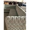 Image 2 : Grey Upholstered Quilted L Shaped Living room Sectional Sofa