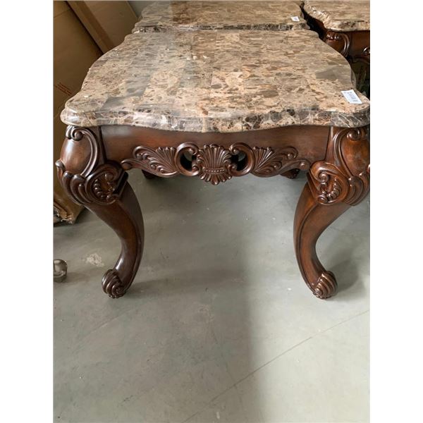 Marble Top Queen Anne Style Coffee Table