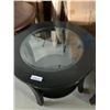 Image 3 : Beveled Glass Insert Black round Side Table