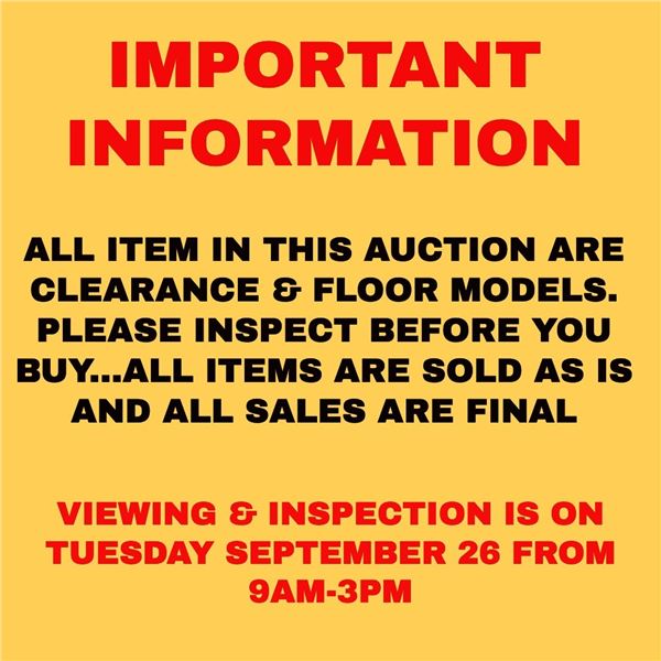 IMPORTANT AUCTION INFORMATION