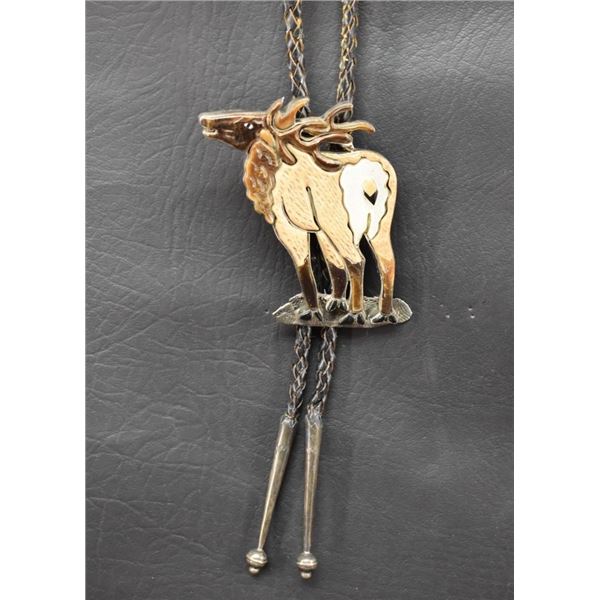 ZUNI INDIAN SILVER BOLO (TOM COWBOY)