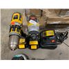 Image 2 : LOT OF DEWALT CORDLESS POWER TOOLS INCLUDING A DC390 CIRCULAR SAW, DCG412 GRINDER, DCD795 DRILL ,