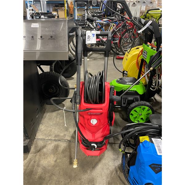 RED ELECTRIC EASTVOLT PRESSURE WASHER WITH HOSE, WAND & ATTACHMENTS