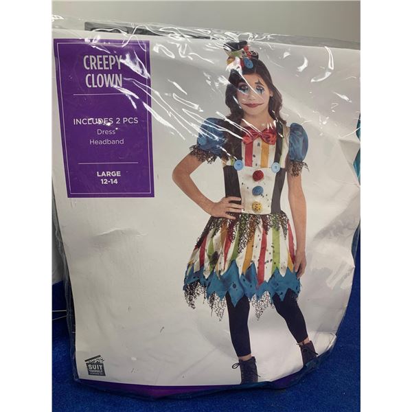 Creepy Clown Costume (size large 1214)