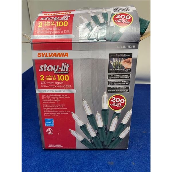 Sylvania Stay-Lit 2 Sets of 100 LED Mini Lights