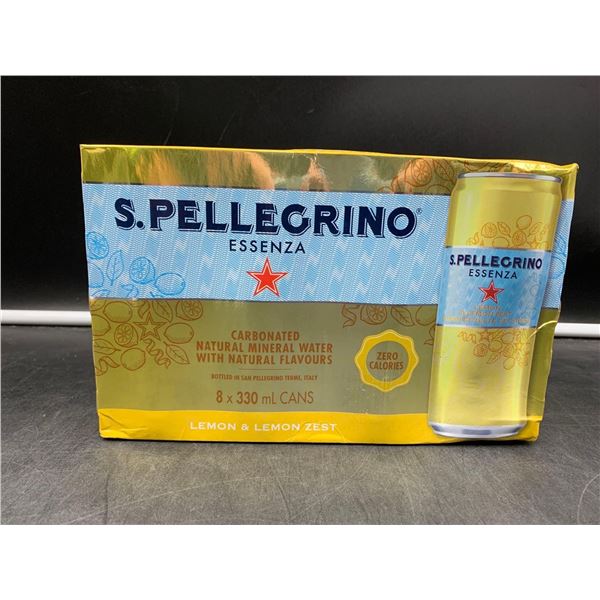S. Pellegrino Lemon & Lemon Zest Carbonted Natural Mineral Water (8 x 330ml)