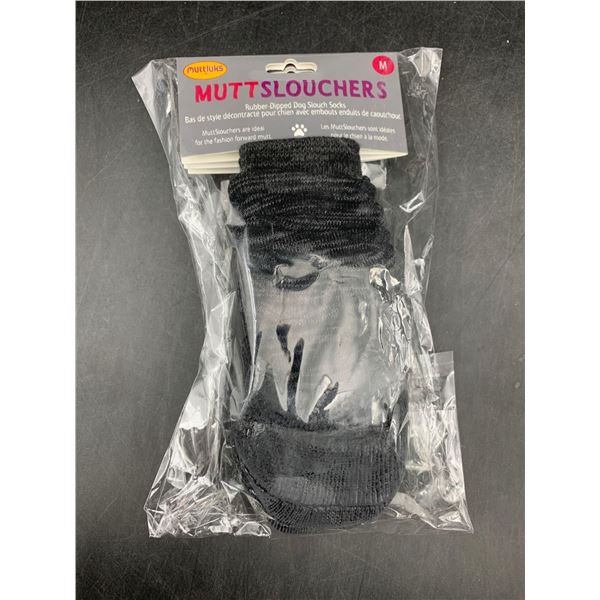 Mutt Slouchers Rubber Dipped Dog Socks (M)