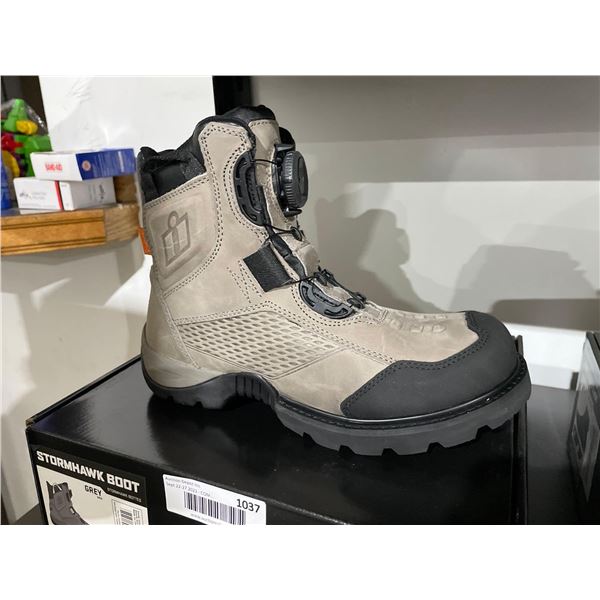 Stormhawk Leather Motorcycle Boot Colour: Grey Size: 8 US Men's