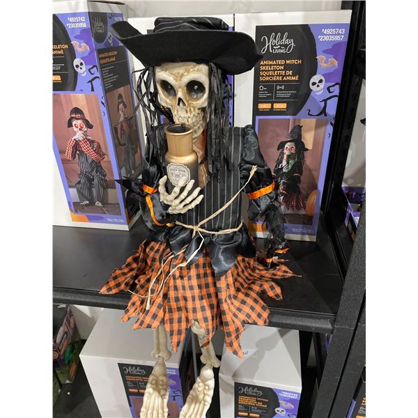 Animated Witch Skeleton with Motion and Sound Size: 33" Tall